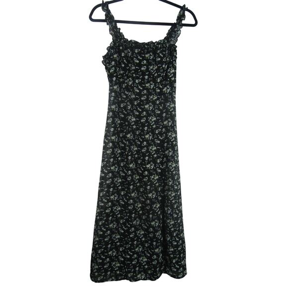 None Dresses & Skirts - Etophe Studios Women Midi Dress Floral Small‎ Black Boho Whimsigoth Fairy Black